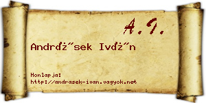 Andrásek Iván névjegykártya