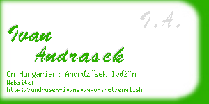 ivan andrasek business card